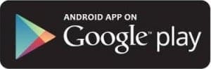Black badge indicating availability of an android app on google play store.
