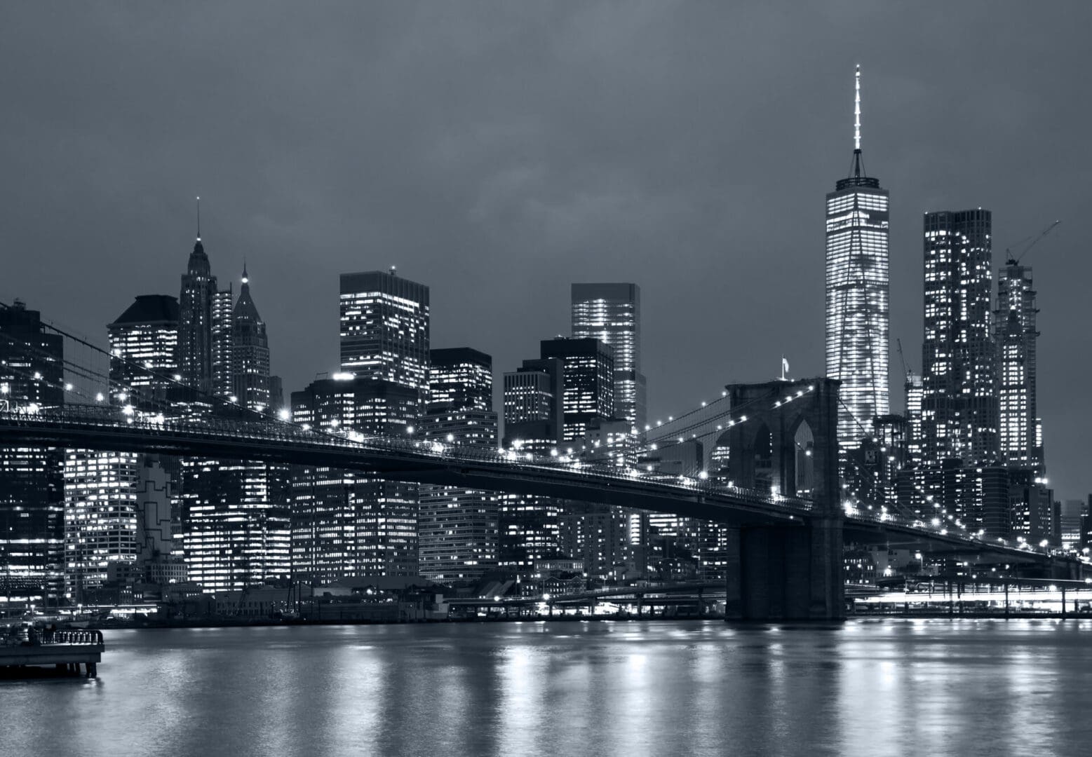 Panorama Shot of New York City at Night