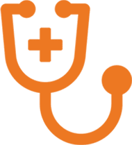 Preferred orange stethoscope icon on a green background.